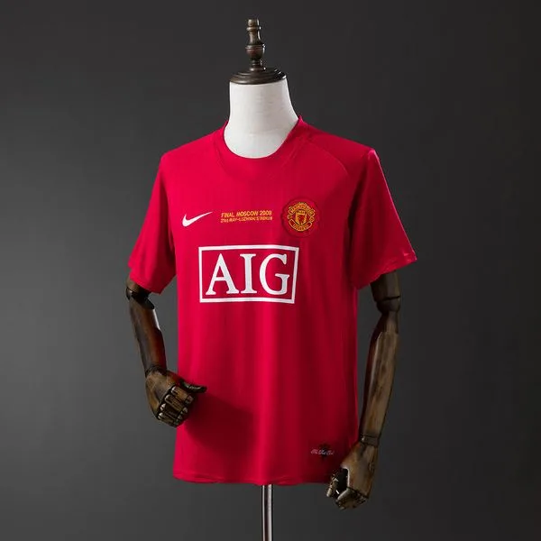 Camiseta de fútbol Manchester United 2007/08 LOCAL MANGA CORTA VERSION FAN